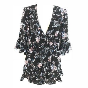 Saks fifth avenue romper festival shorts blue